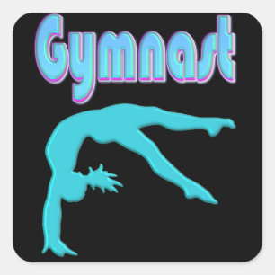 Gymnast-ryggledaren steg ut och ut fyrkantigt klistermärke