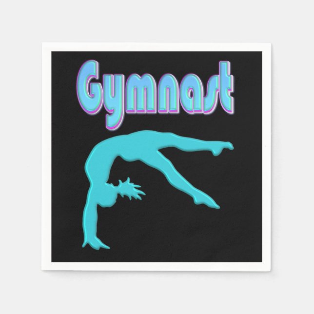 Gymnast-ryggledaren steg ut och ut pappersservett (Framsidan)