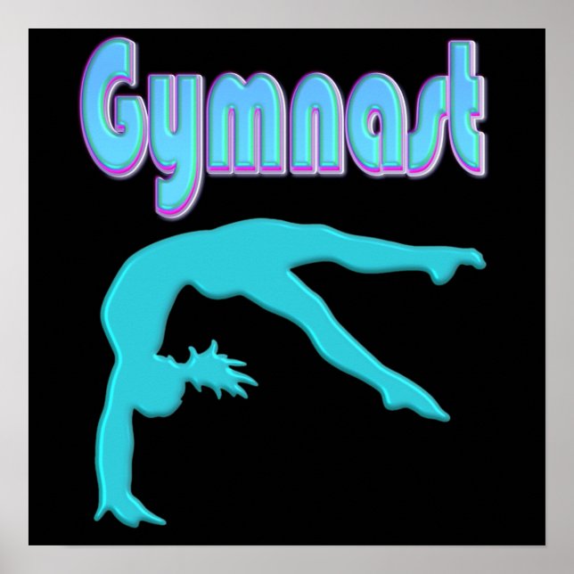 Gymnast-ryggledaren steg ut och ut poster (Framsidan)