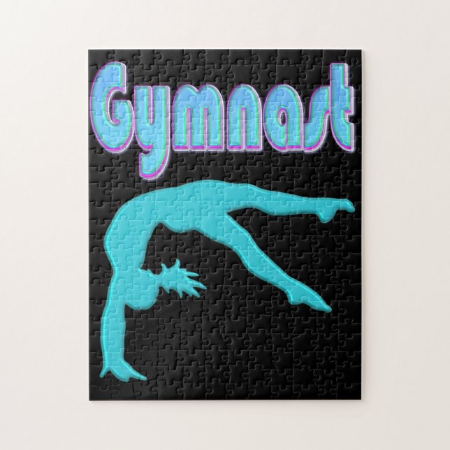 Gymnast-ryggledaren steg ut och ut pussel (Vertikal)