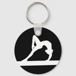Gymnast Silhouette Keychain Black Nyckelring