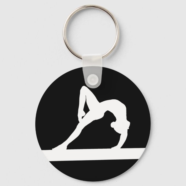 Gymnast Silhouette Keychain Black Nyckelring (Framsida)
