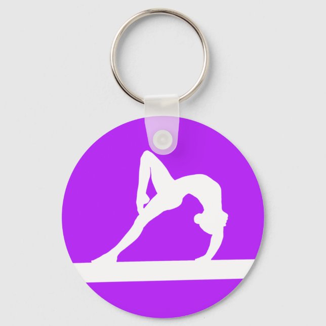 Gymnast Silhouette Keychain Lila Nyckelring (Framsida)