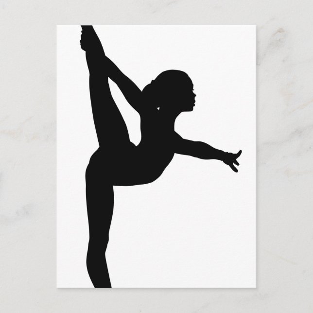 Gymnast Silhouette Vykort (Framsida)