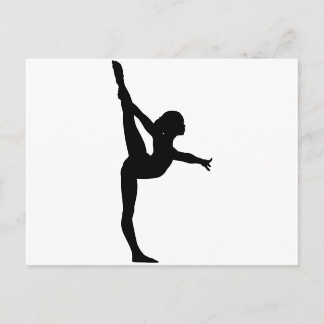 Gymnast Silhouette Vykort (Framsida)