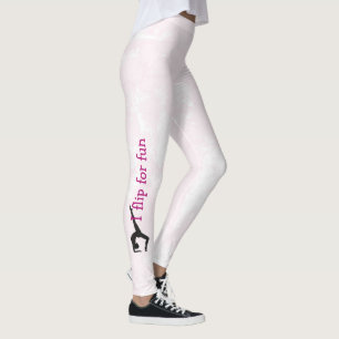 gymnast silhuette på ljusa rosa struktur leggings