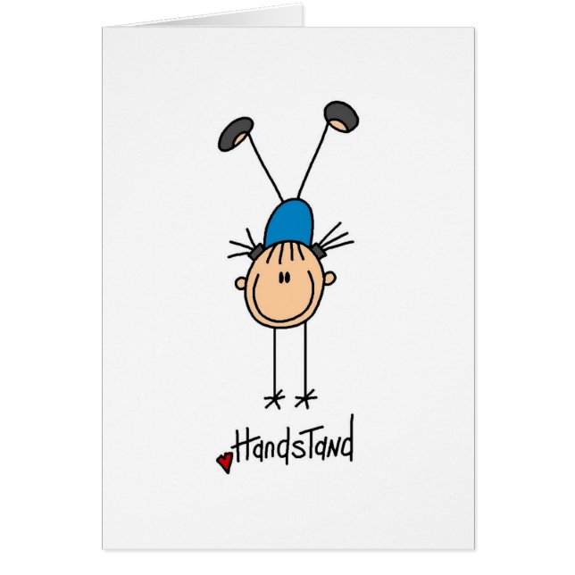 Gymnast som gör handstanser hälsningskort (Framsidan)