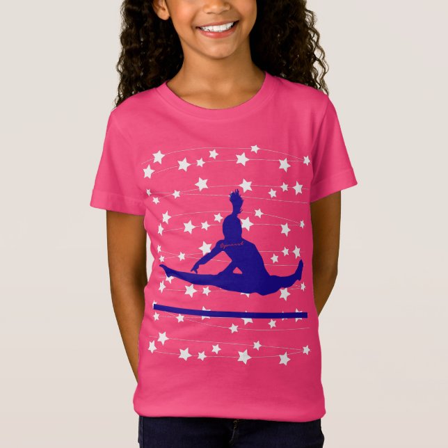 Gymnast Swirling Stars T Shirt (Framsida)