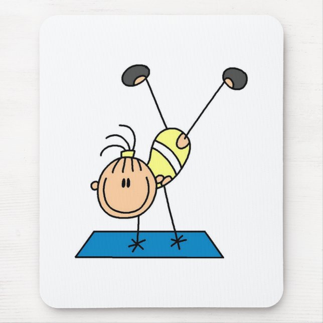 Gymnast tränar  musmatta (Framsidan)