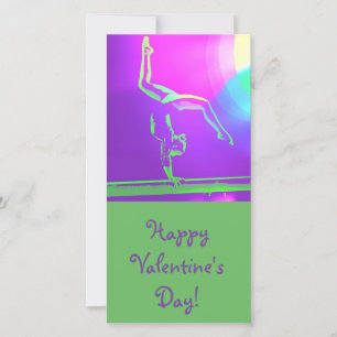 Gymnast Valentines Dag-fotokort Julkort