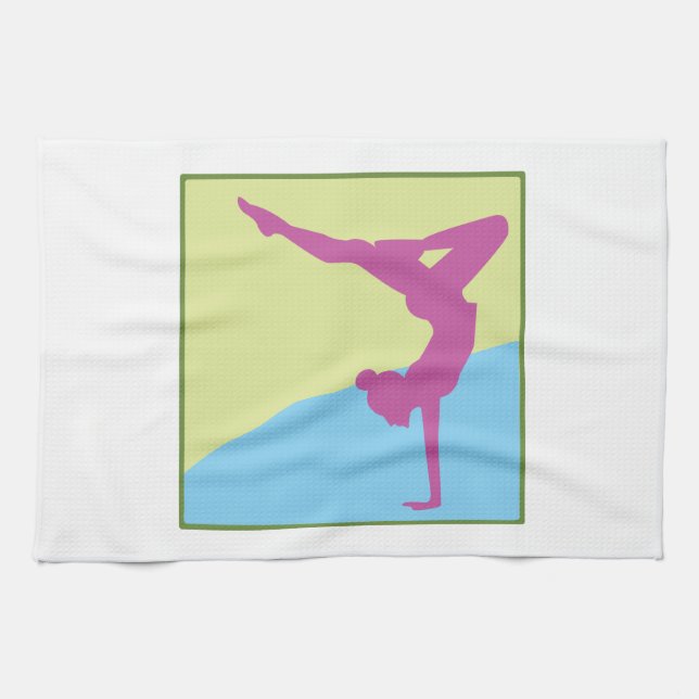 Gymnasten kvadrerar kökshandduk (Horisontell)