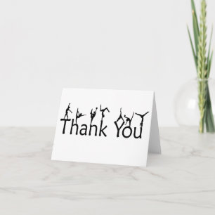 Gymnaster på brevtackkort tack kort