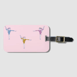 gymnaster på rosa bagagebricka