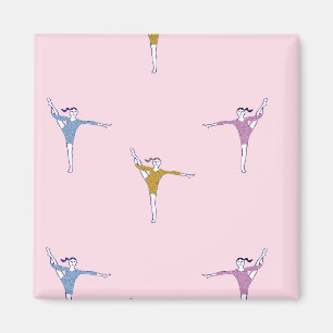 gymnaster på rosa magnet