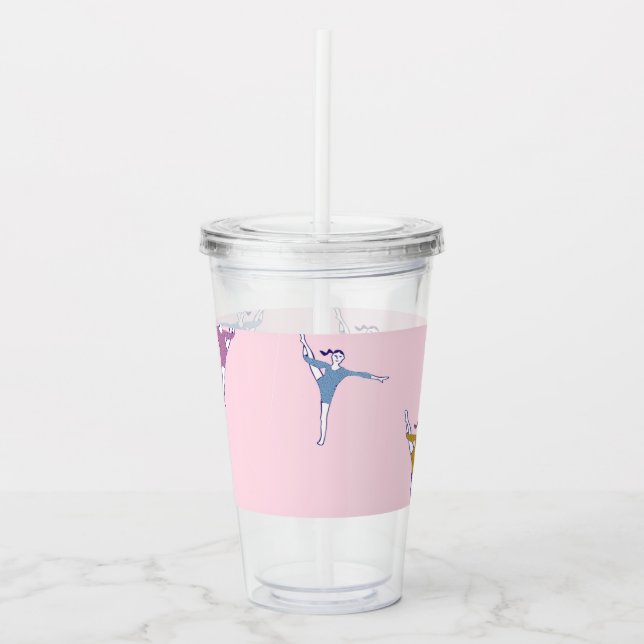 gymnaster på rosa take away mugg (Framsida)