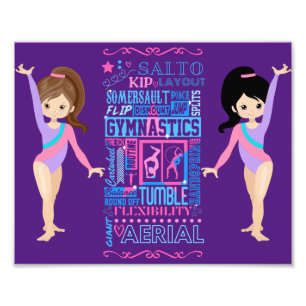 Gymnastic Girls Skill Ord of Gymnastics Fototryck