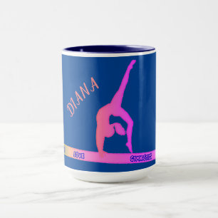 GYMNASTIC gymnast på balkaffe mugg. Mugg