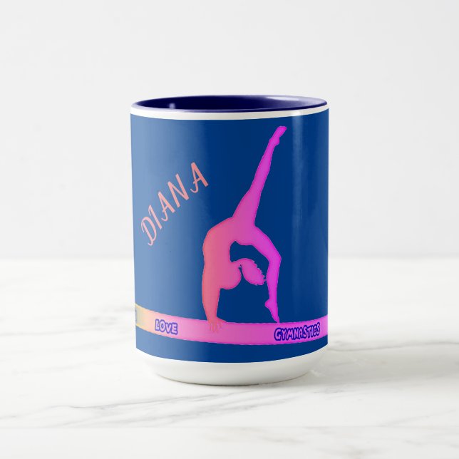 GYMNASTIC gymnast på balkaffe mugg. Mugg (Center)