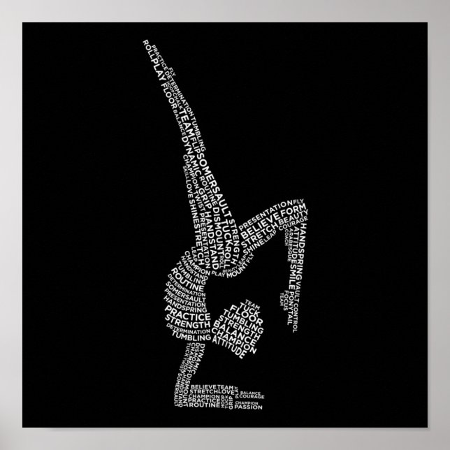 Gymnastic Typography Gymnast Gymnastics Sports Lov Poster (Framsidan)