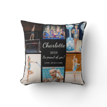 Gymnastics 6 Photo Collage Modern Keepsaki Cushion