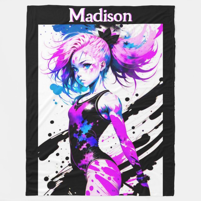 Gymnastics Abstrakt Spirit of the Gymnast Anpassni Fleecefilt (Framsidan)