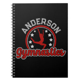 Gymnastics ADD NAMN Gymnast Vault Golv Idrottsman Anteckningsbok