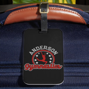 Gymnastics ADD NAMN Gymnast Vault Golv Idrottsman Bagagebricka