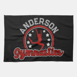 Gymnastics ADD NAMN Gymnast Vault Golv Idrottsman Kökshandduk