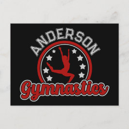 Gymnastics ADD NAMN Gymnast Vault Golv Idrottsman Vykort
