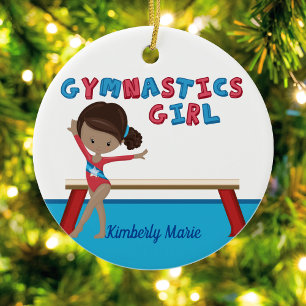Gymnastics African American Girl Anpassningsbar Gy Julgransprydnad Keramik