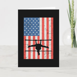 Gymnastics Amercian Flagga Pub Beam Gymnast Kort