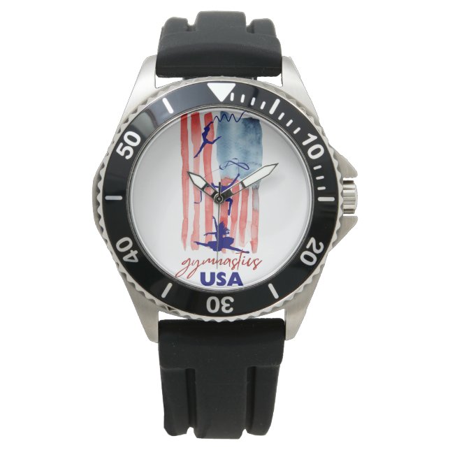 Gymnastics Amerikanska Flagga Armbandsur (Framsida)