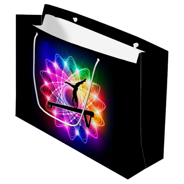 Gymnastics Balance Beam Gift Bag w/ Namn på bak! (Framsidan Vinklad)