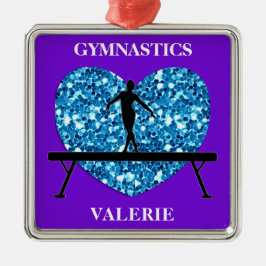 Gymnastics Balance Beam Lila Teal Julgransprydnad Metall