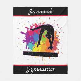Gymnastics Balance Beam Paint Splatter Fleecefilt