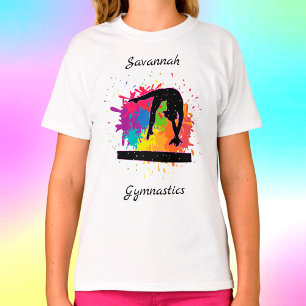 Gymnastics Balance Beam Paint Splatter T Shirt