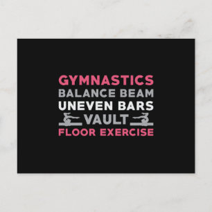 Gymnastics Balance Beam Uneven Pub Vault Gymnast Vykort