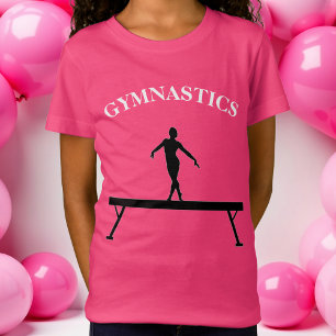 Gymnastics Balance Beam w/Namn Girls T-Shirt