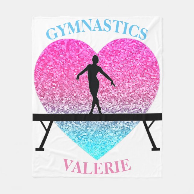 Gymnastics Beam Fleece Blanket w/ Namn (Framsidan)