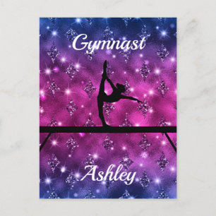 Gymnastics Beam Glam Vykort