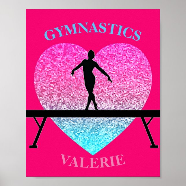 Gymnastics Beam Gnistra Heart Poster (Framsidan)