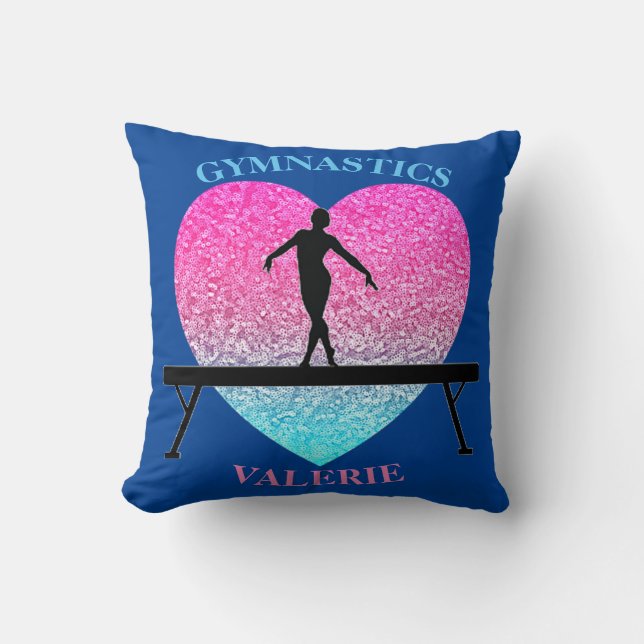 Gymnastics Beam Heart Dekorativ kudde w/ Hennes Na (Framsida)