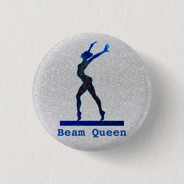 Gymnastics Beam Queen Pin Buttons for Gymnast Knapp (Framsida)