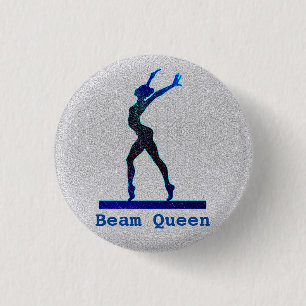 Gymnastics Beam Queen Pin Buttons for Gymnast Knapp