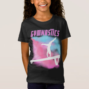Gymnastics Beam Rosa och Blue Färg Bomb T Shirt