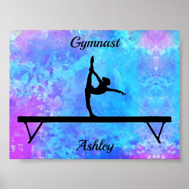 Gymnastics Beam Watercolor Poster (Framsidan)