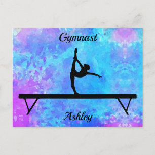 Gymnastics Beam Watercolor Vykort