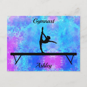 Gymnastics Beam Watercolor Vykort