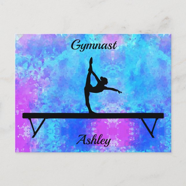 Gymnastics Beam Watercolor Vykort (Framsida)