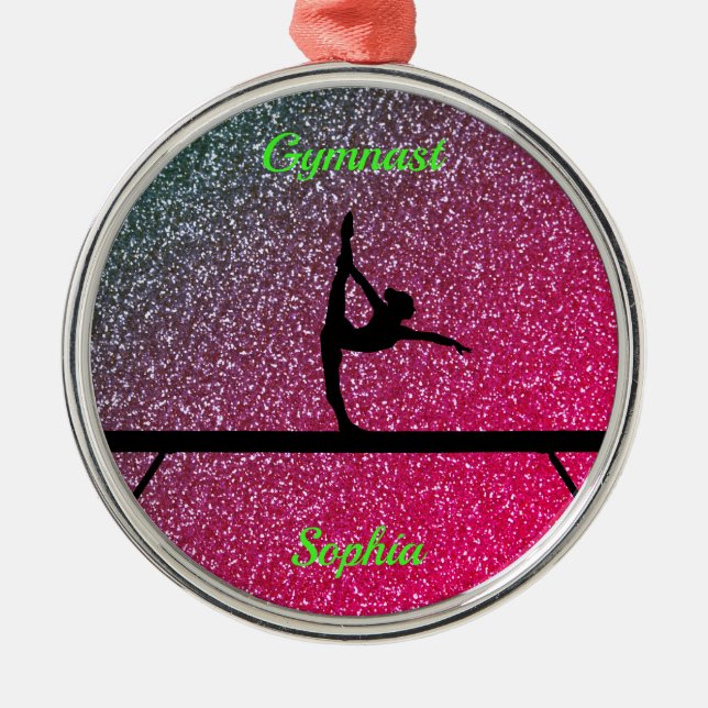 Gymnastics Beam Watermelon Gnistra Julgransprydnad Metall (Framsidan)